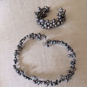 Elegant Black Pearl Jewelry Set